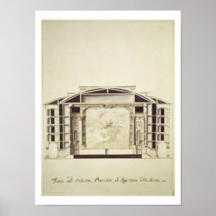 Poster Vue en coupe d'un théâtre sur le canal grand