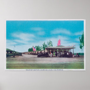 Poster Vue extérieure de la cour de touristes de moteur