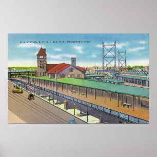 Poster Vue extérieure de la gare ferroviaire 2