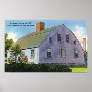 Poster Vue extérieure de la maison Old Harlow