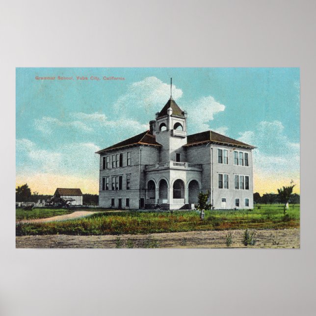 Poster Vue extérieure de l'école de grammaire 2 (Devant)