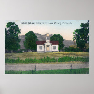 Poster Vue extérieure de l'école publique