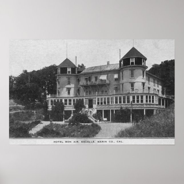 Poster Vue extérieure de l'hôtel Bon Air à Escalle (Devant)