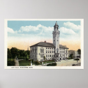 Poster Vue extérieure de ville hôtel