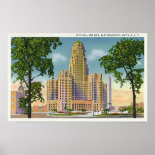 Poster Vue extérieure de ville hôtel et McKinley