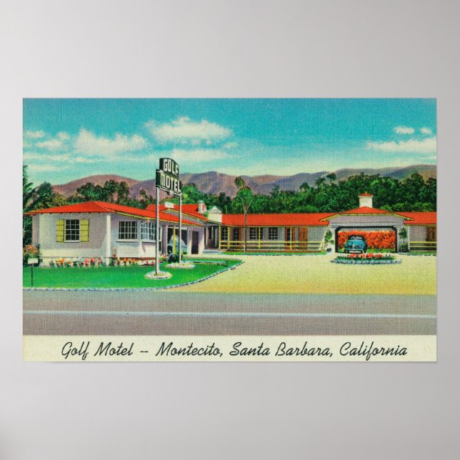 Poster Vue extérieure du Motel Golf, Montecito (Devant)