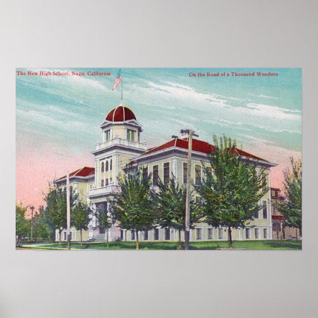 Poster Vue extérieure du nouveau lycée Napa, CA (Devant)