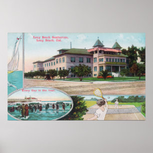 Poster Vue extérieure du sanatorium de Long Beach