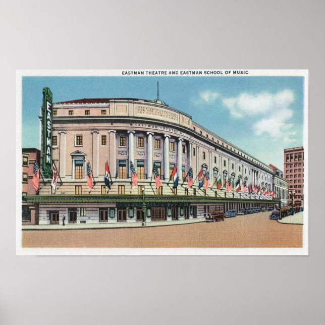 Poster Vue extérieure du théâtre Eastman et de l'école de (Devant)