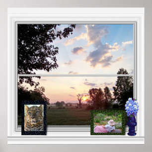 Poster Vue extérieure - matin brumeux