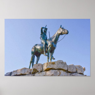 Poster Vue frontale de la statue du scout, Kansas City, M