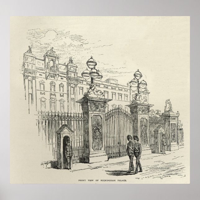 Poster Vue frontale du palais de Buckingham (Devant)