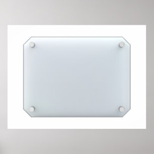 Poster Vue frontale du panneau en verre transparent