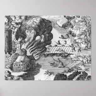 Poster Vue générale de la bataille de Muhlberg