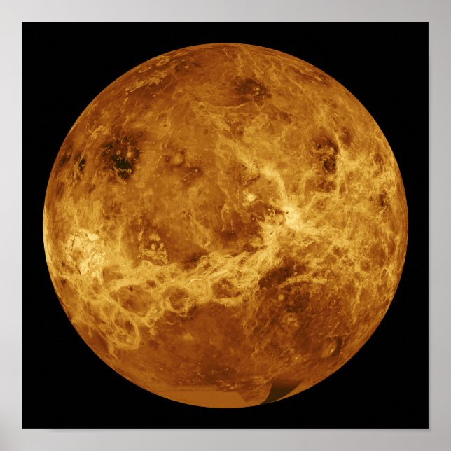 Poster Vue globale de la surface de Vénus (Devant)