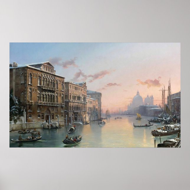 Poster Vue Hiver Sur Le Grand Canal, Venise, (Devant)