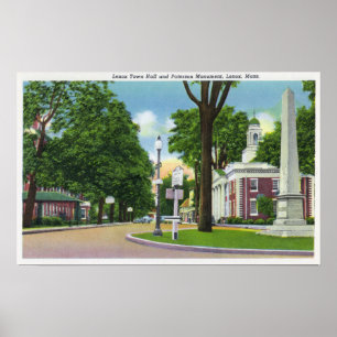 Poster Vue hôtel de ville et de monument de Paterson