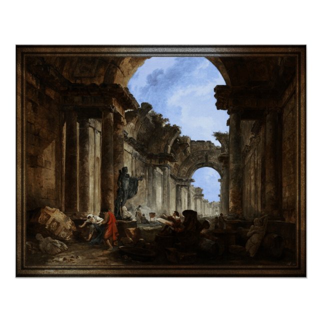 Poster Vue imaginaire de la Grande Galerie du Louvre (Devant)