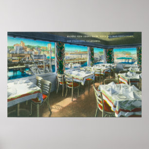 Poster Vue intérieure du restaurant de Del Mar de vue