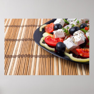 Poster Vue latérale de la salade végétarienne fraîche