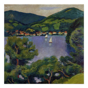 Poster Vue Macke vintage Août Du Tegernsee