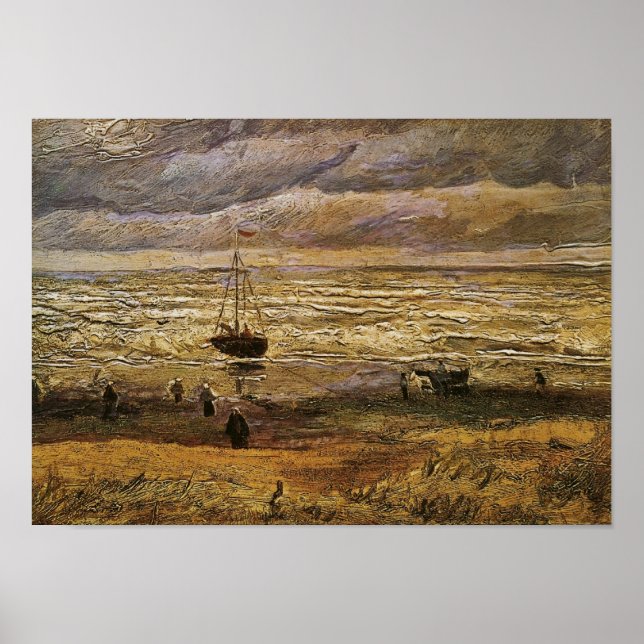 Poster Vue mer, Scheveningen Van Gogh Art (Devant)