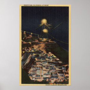 Poster Vue nocturne du barrage Shasta