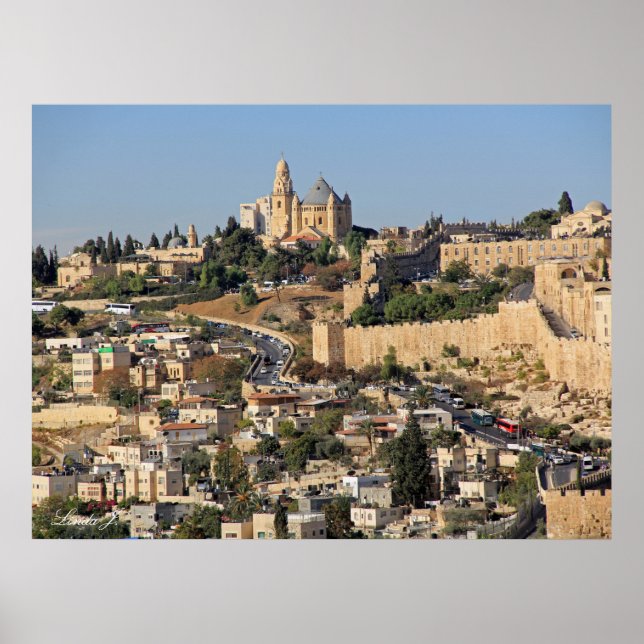 Poster Vue panoramique de Jérusalem en Israël (Devant)
