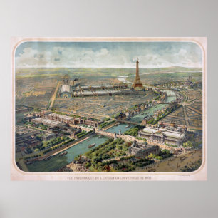 Poster Vue panoramique de l'exposition Paris 1900