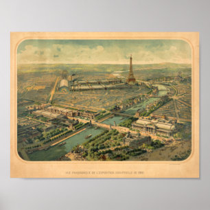 Poster Vue panoramique de l'Exposition Paris Franc de 190