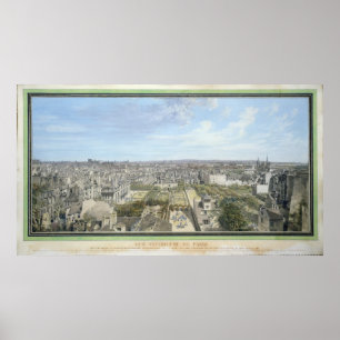 Poster Vue panoramique de Paris vers le nord, 1786