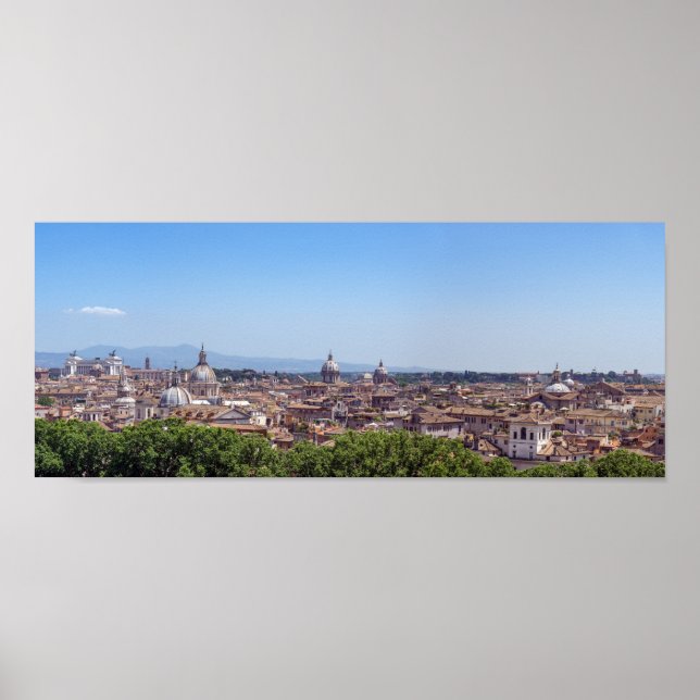 Poster Vue panoramique de Rome depuis le Castel Sant'Ange (Devant)