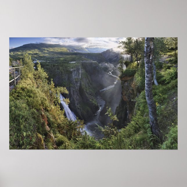 Poster Vue panoramique en soirée - Hordaland, Norvège (Devant)