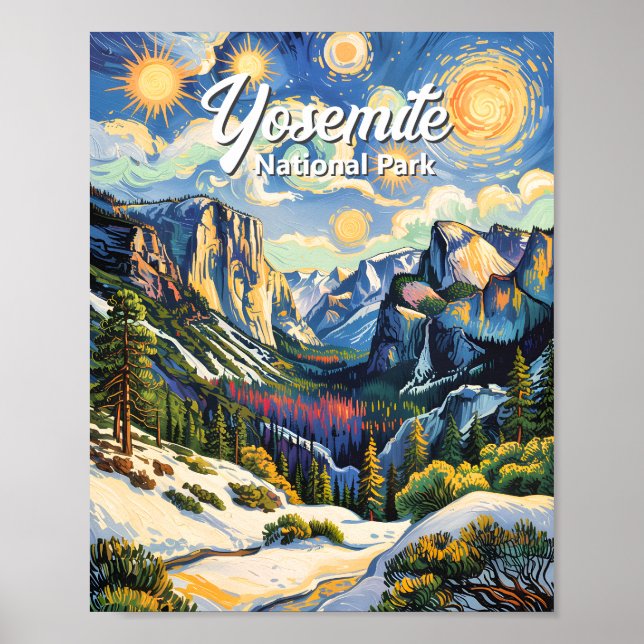 Poster Vue personnalisée du tunnel de Yosemite en hiver d (Devant)