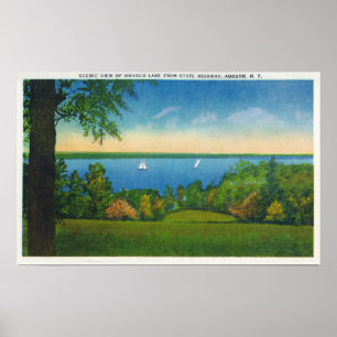 Poster Vue Pittoresque de la route nationale sur le lac O