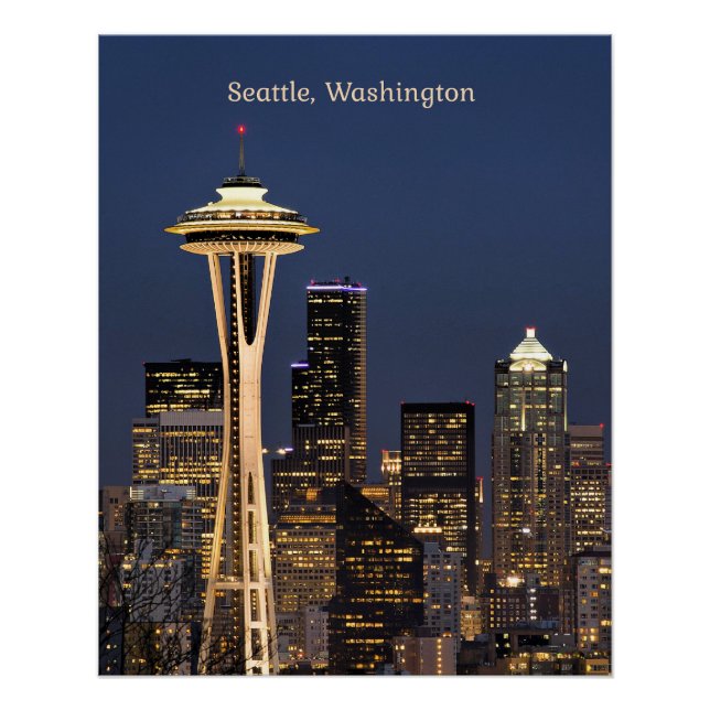 Poster Vue pittoresque de Seattle, Washington (Devant)