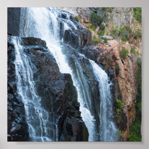 Poster Vue pittoresque des chutes d'eau Image abstraite A