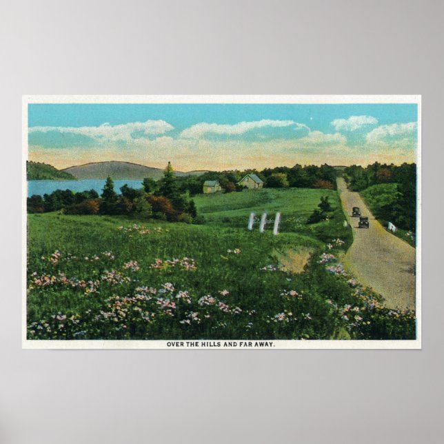 Poster Vue pittoresque sur la campagne, sur les collines  (Devant)