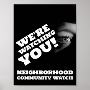 Poster Vue publique, Avertissement de surveillance de voi