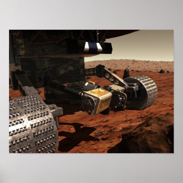 Poster Vue rapprochée du bras sur Mars de la NASA (Devant)