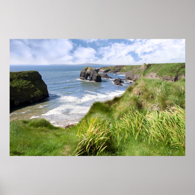 Poster Vue rocheuse vierge de l'Atlantique (Devant)