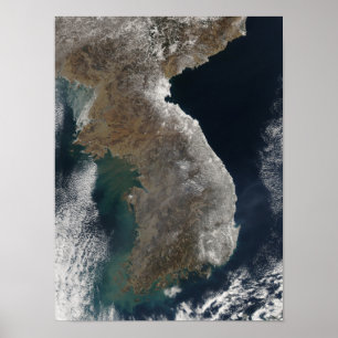 Poster Vue satellite de la chute de neige