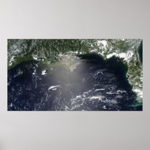 Poster Vue satellite de la fuite d'huile