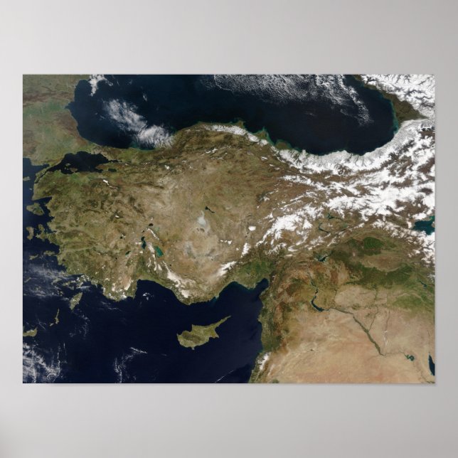 Poster Vue satellite de la Turquie (Devant)