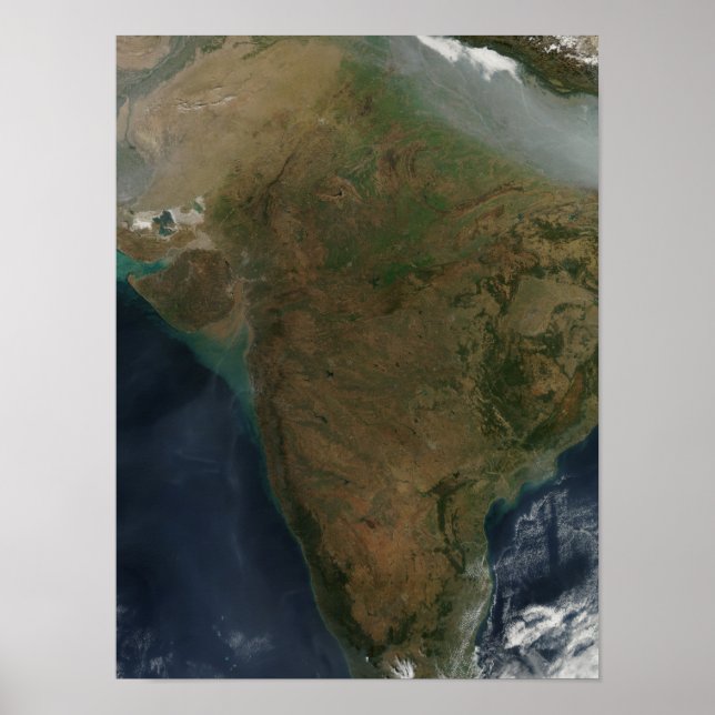 Poster Vue satellite de l'Inde centrale (Devant)