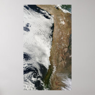 Poster Vue satellite des montagnes des Andes