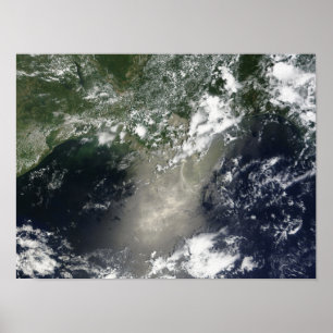 Poster Vue satellite des stries et rubans d'huile