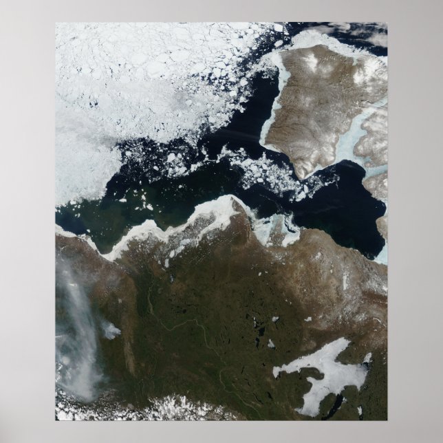 Poster Vue satellite du Nord-Ouest canadien (Devant)