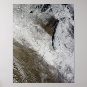 Poster Vue satellite sur la neige et le froid