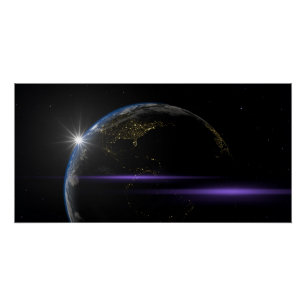 Poster Vue spatiale de la planète Terre